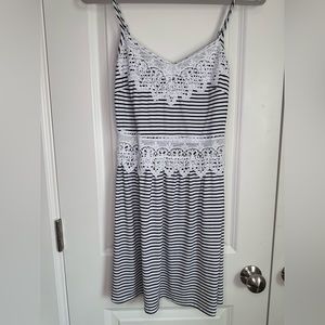 Copper Key Lace Cutout Striped Dress - size S